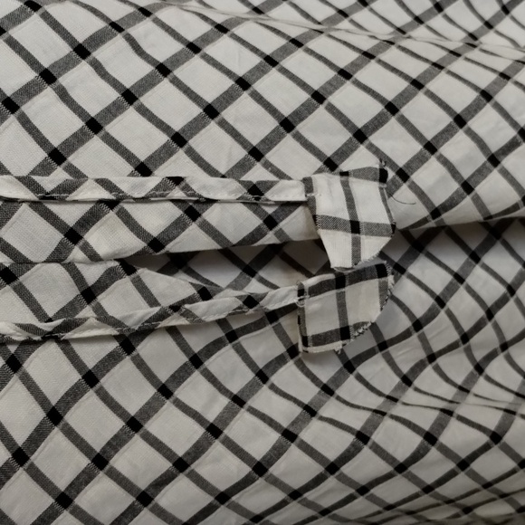 Max Studio Nordstrom blouse top black white check ruffle sleeve size medium - Picture 5 of 10